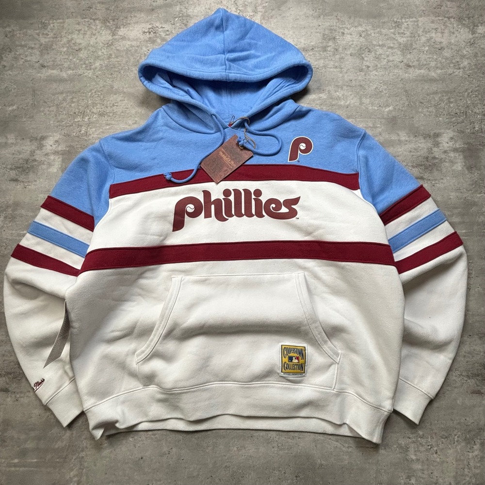 Mitchell & Ness Hoodie X-Large Blue Philadelphia Phillies Head Coach Pullover